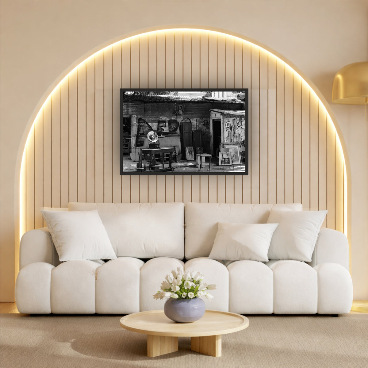 Vintage Gramophone Black & White Wall Art | Retro Photography
