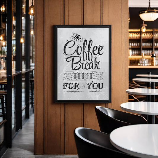Coffee Break Time for You – Retro-Style Coffee Wall Frame ☕🖤