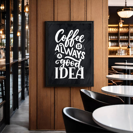 Coffee Is Always a Good Idea – Stylish Coffee Wall Frame ☕🖤
