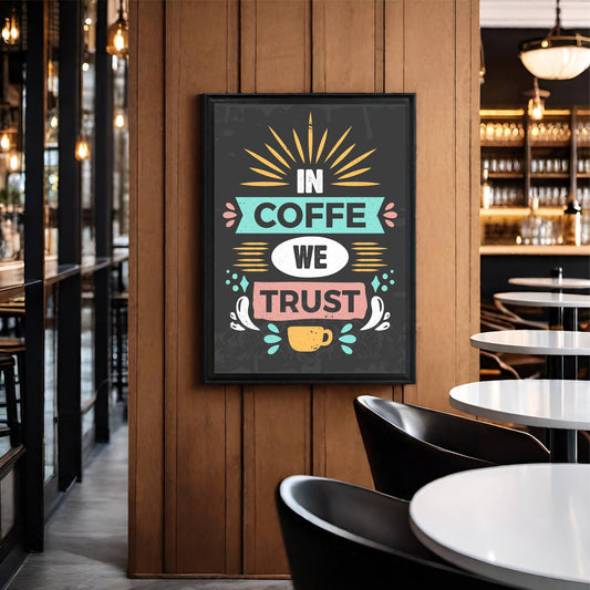 In Coffee We Trust – Retro Coffee Wall Frame ☕🌟