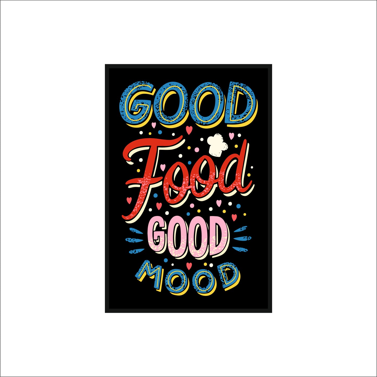 Good Food Good Mood – Fun Kitchen Wall Frame 🍽️😊