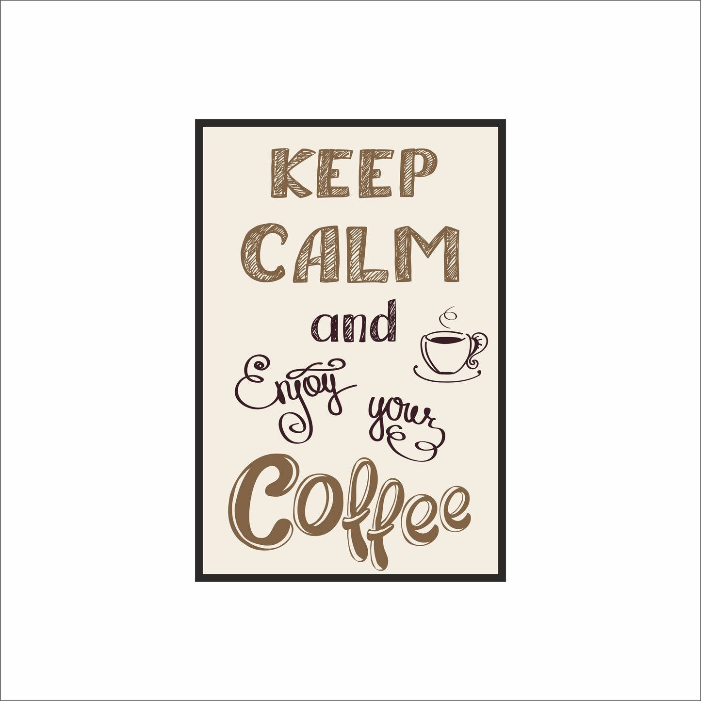 Keep Calm and Enjoy Your Coffee – Relaxing Coffee Wall Frame ☕🤎