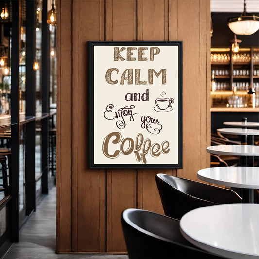 Keep Calm and Enjoy Your Coffee – Relaxing Coffee Wall Frame ☕🤎