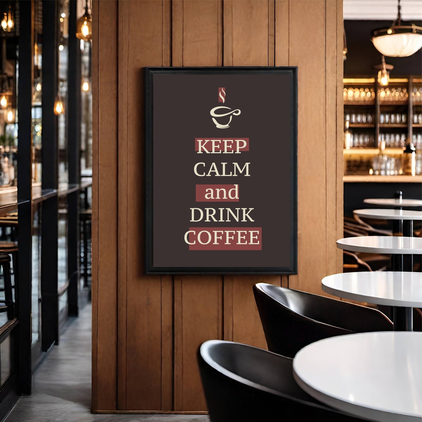 Keep Calm and Drink Coffee – Classic Minimal Wall Frame ☕🤎