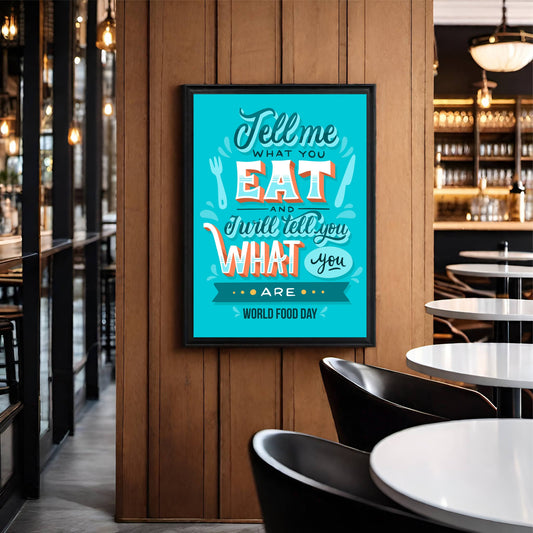 Tell Me What You Eat – Inspirational Food Wall Frame 🍽️✨