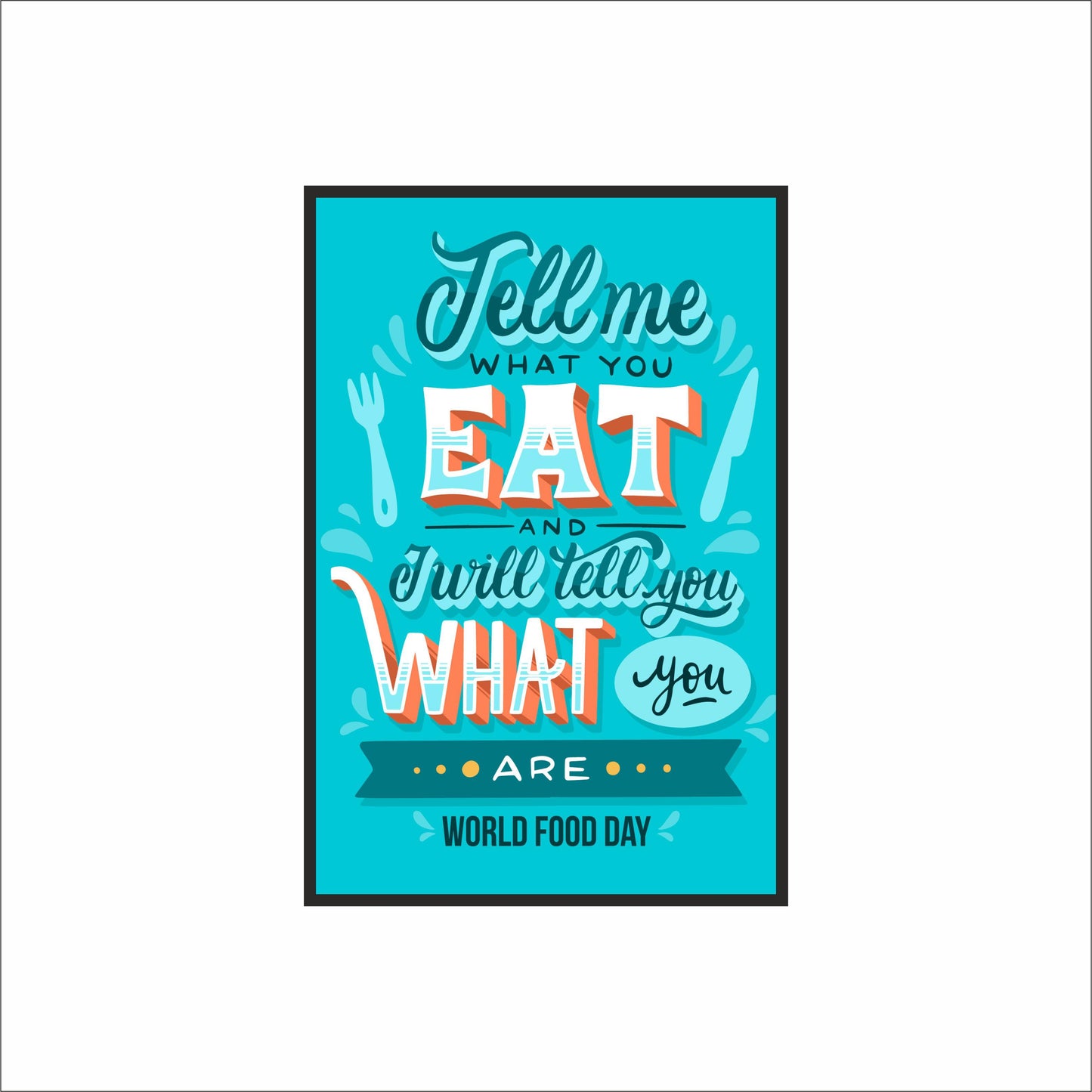 Tell Me What You Eat – Inspirational Food Wall Frame 🍽️✨