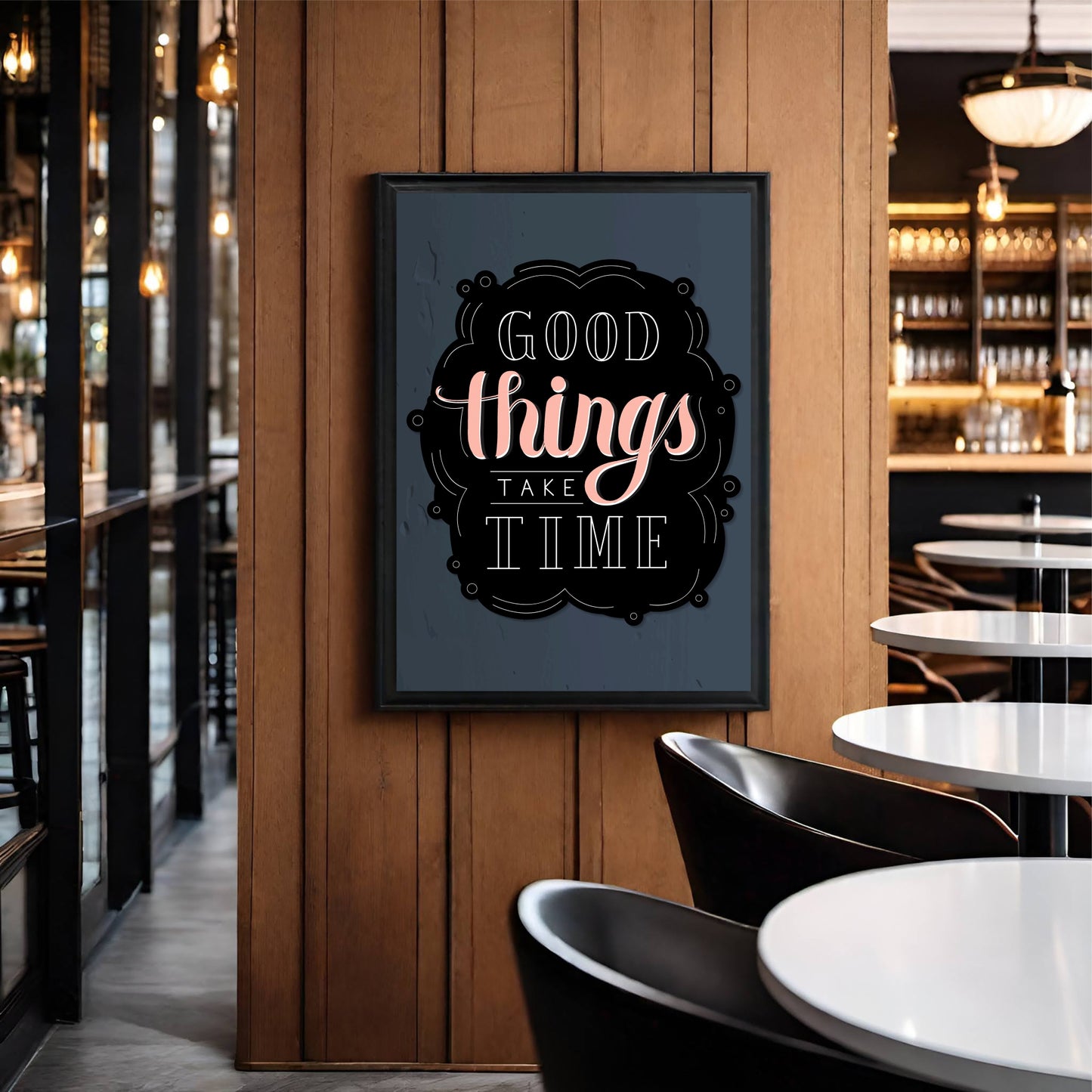 Good Things Take Time – Motivational Wall Frame 🕰️✨