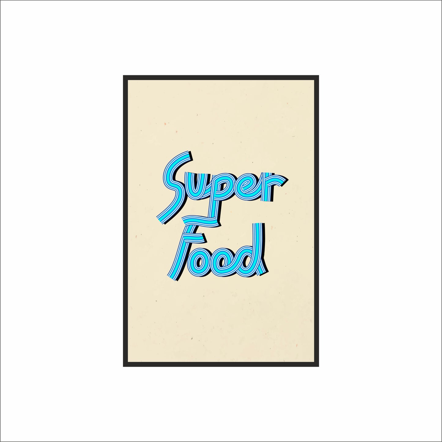 Super Food – Minimal Retro Wall Frame 🩵✨