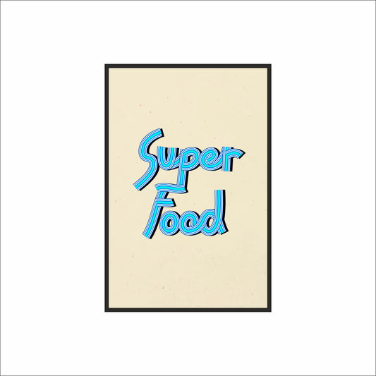 Super Food – Minimal Retro Wall Frame 🩵✨