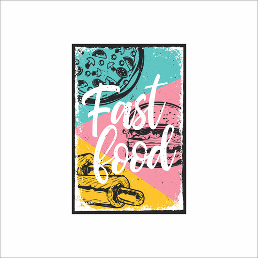 Fast Food – Retro Pop Art Wall Frame 🍕🍔🌭