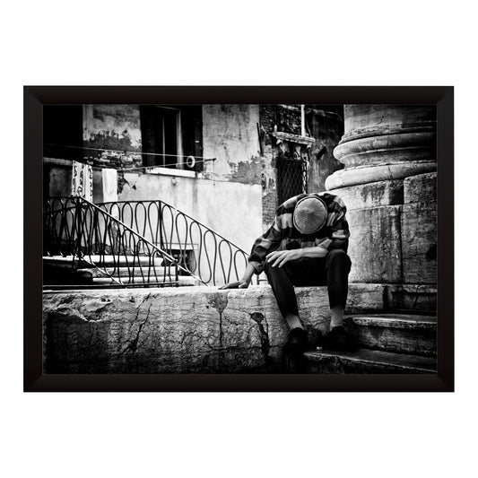 Vintage Street Life Wall Art | Black & White Photography