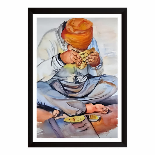 Sikh Langar Wall Art | Humility & Gratitude Canvas | Spiritual Punjabi Home Decor | Seva Inspired Artwork