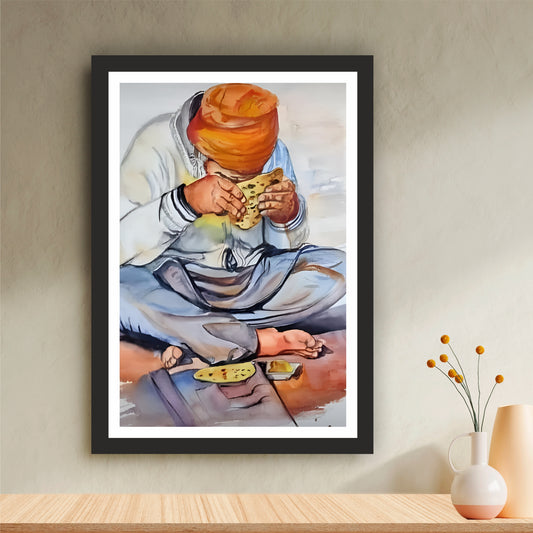 Sikh Langar Wall Art | Humility & Gratitude Canvas | Spiritual Punjabi Home Decor | Seva Inspired Artwork