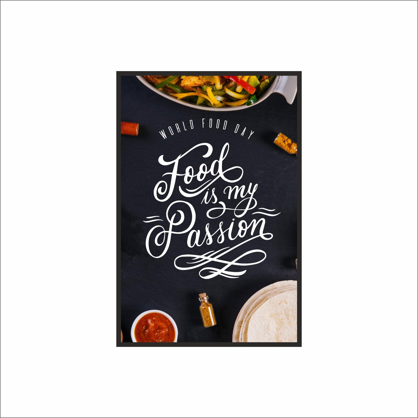 Food is My Passion – World Food Day Wall Frame 🍲✨