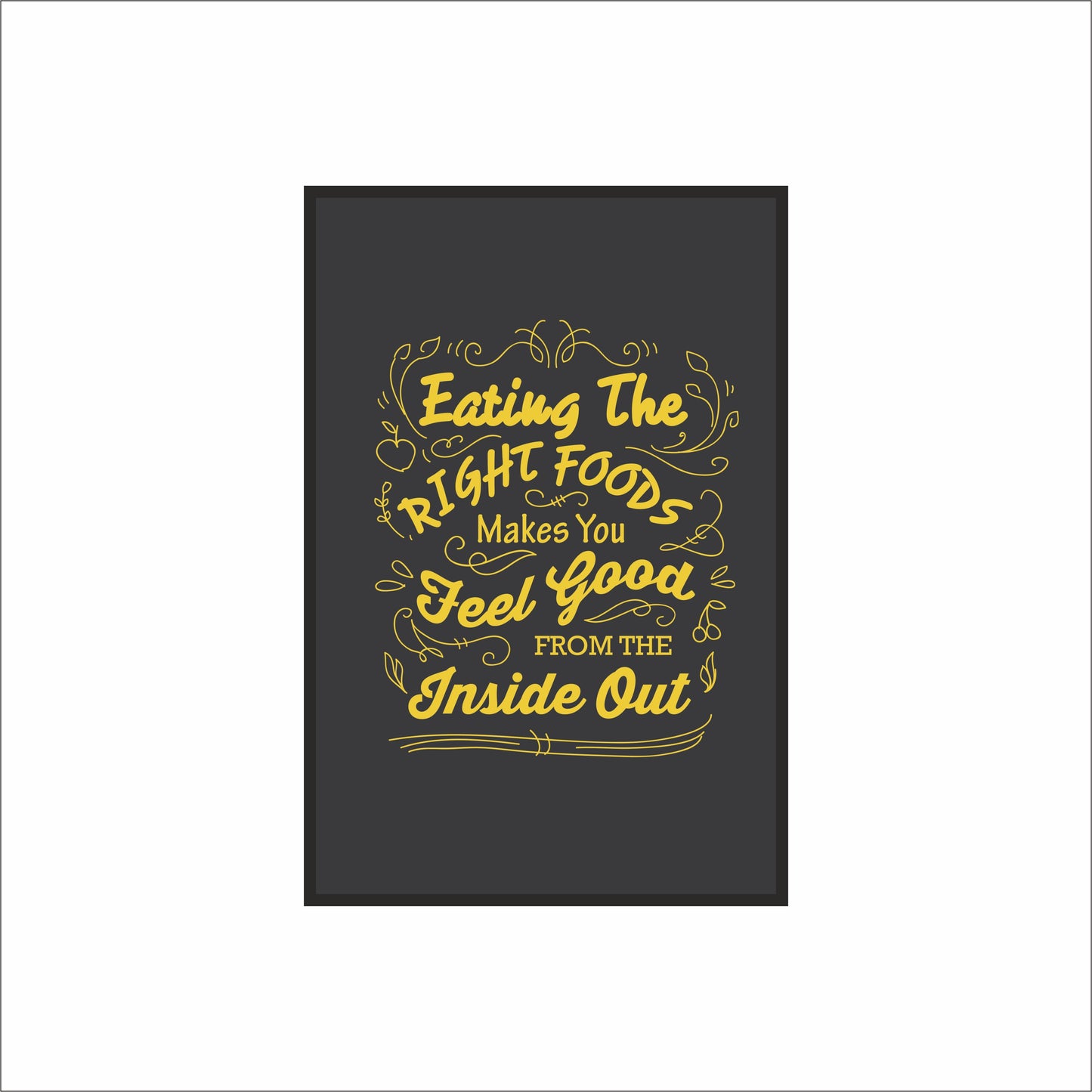 Eating the Right Foods – Motivational Kitchen Wall Frame 🍋✨