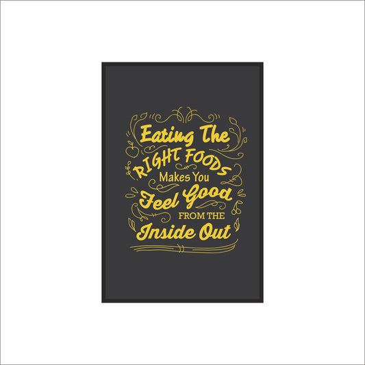 Eating the Right Foods – Motivational Kitchen Wall Frame 🍋✨