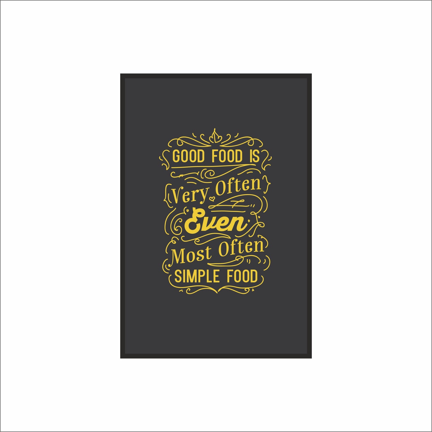 Good Food Is Simple Food – Elegant Kitchen Wall Frame 🍽️✨