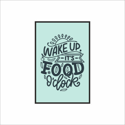 Wake Up, It’s Food O’Clock – Fun Kitchen Wall Frame 🍳☀️