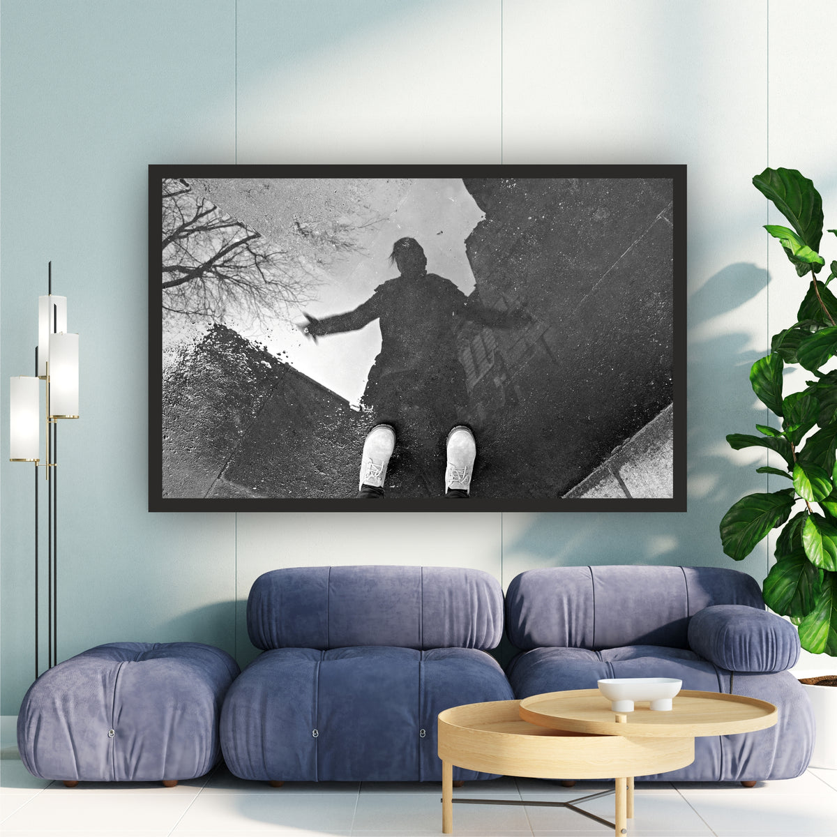 Vintage Street Photography Wall Art | Shadow Reflection