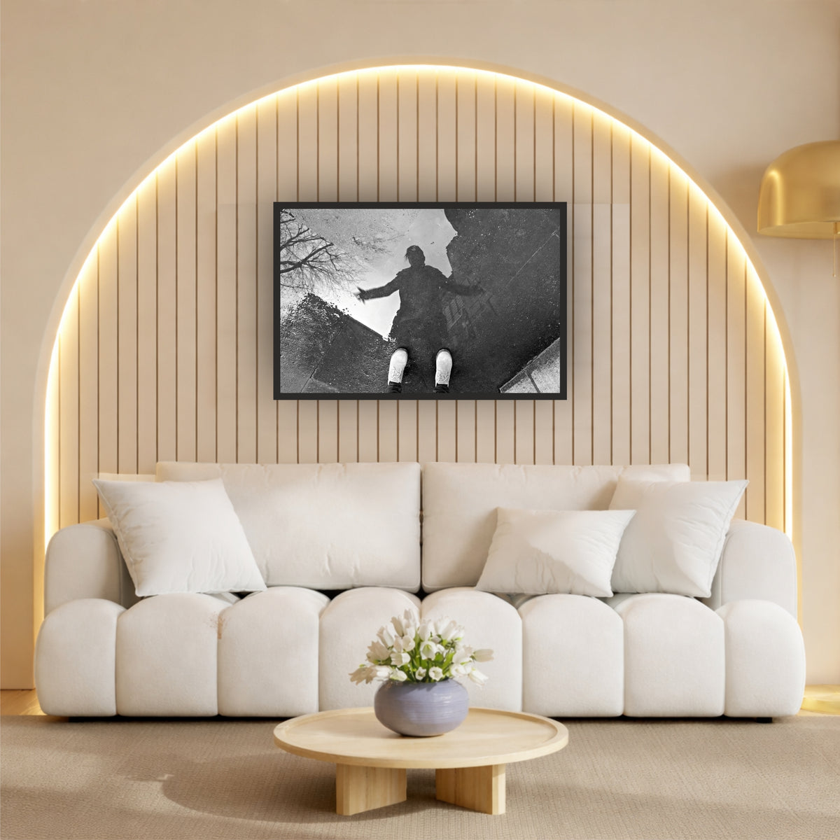 Vintage Street Photography Wall Art | Shadow Reflection