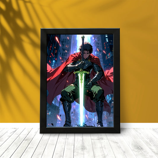 Legendary Warrior Wall Frame – Epic Anime Power for Your Space ⚔️