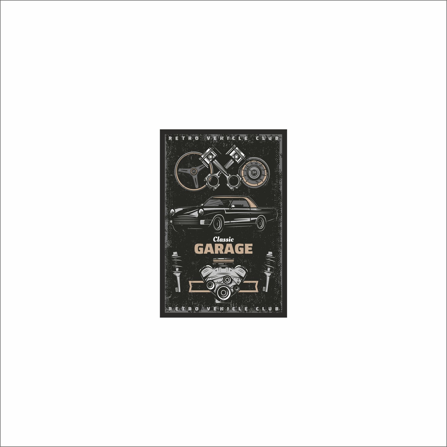 “Classic Garage” Wall Frame – Retro Ride Vibes for Auto Enthusiasts 🚗🔥