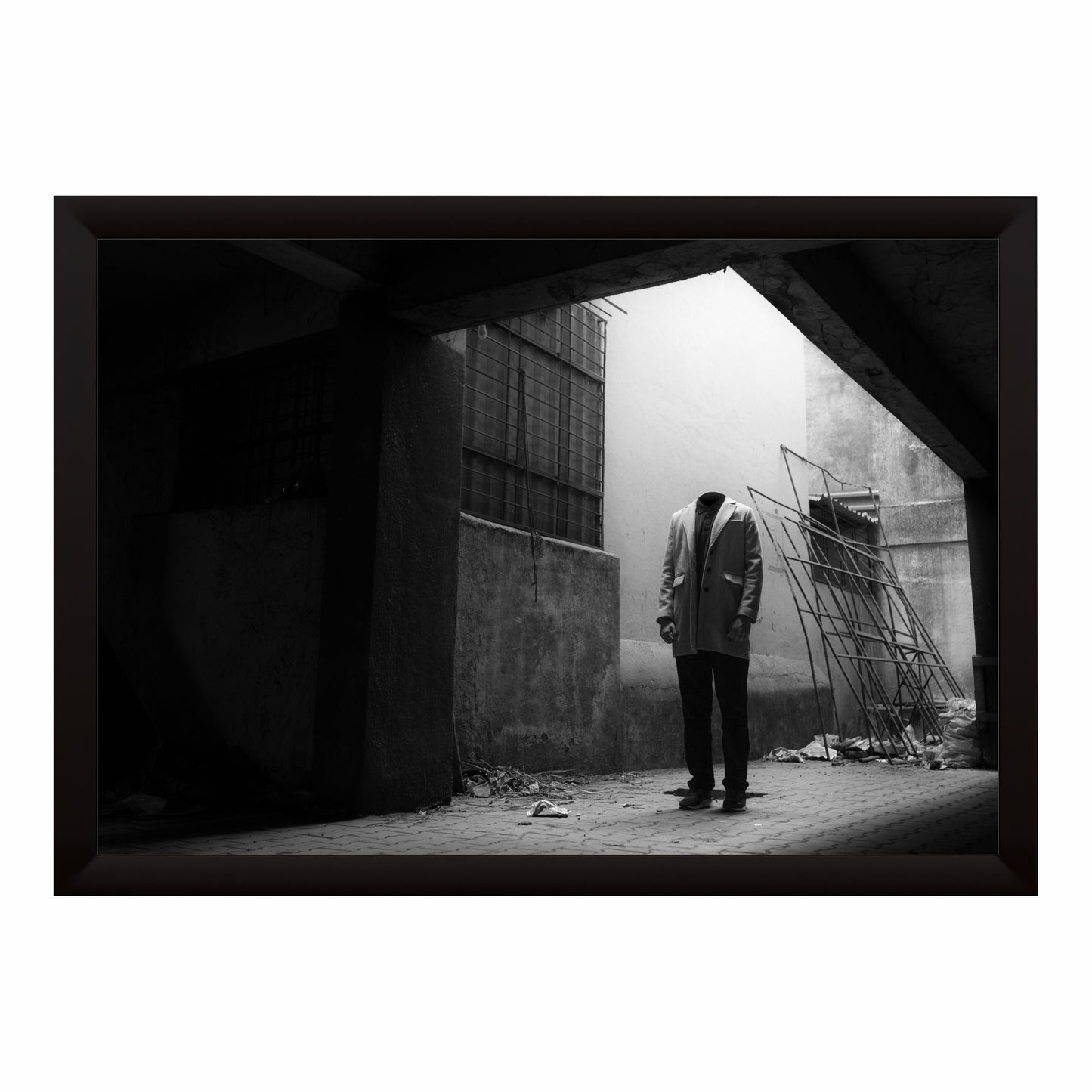 Mystery Man Wall Art | Black & White Urban Photography
