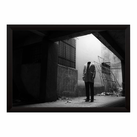 Mystery Man Wall Art | Black & White Urban Photography