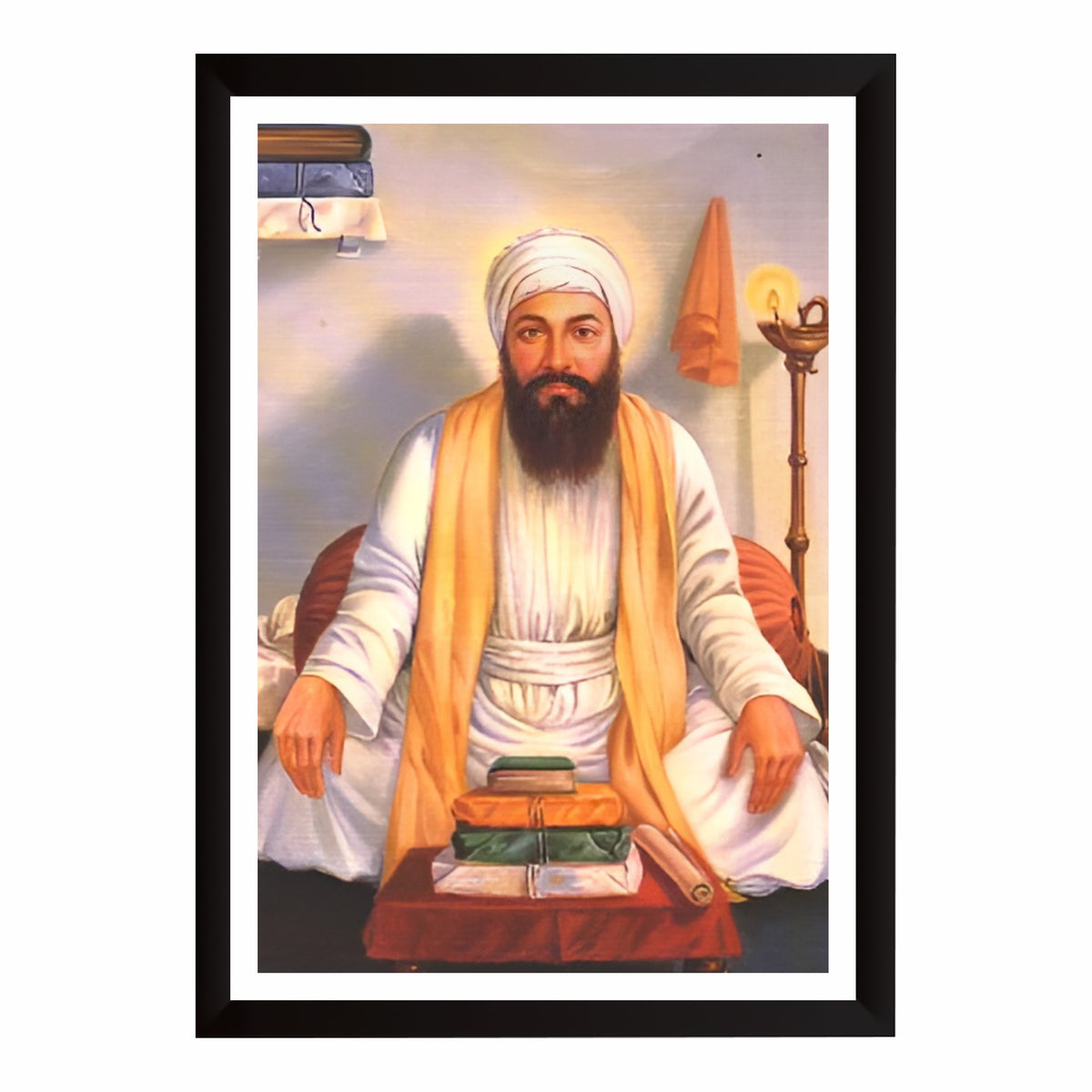 Guru Angad Dev Ji Wall Art | Founder of Gurmukhi Script Canvas | Sikh Spiritual Home Decor | Guru Portrait