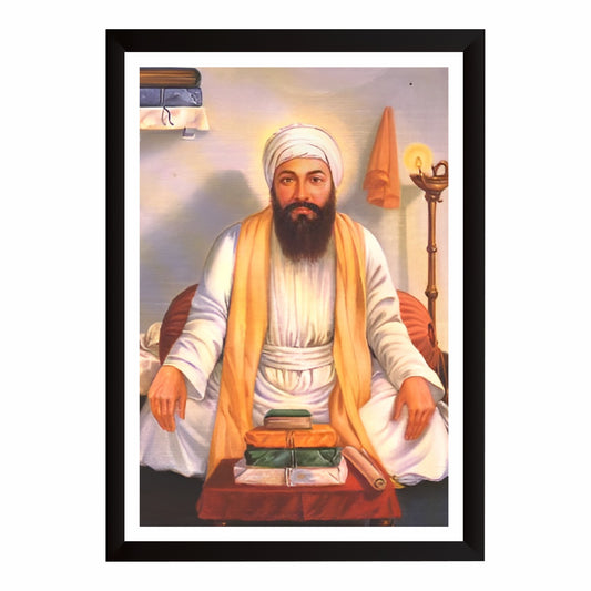 Guru Angad Dev Ji Wall Art | Founder of Gurmukhi Script Canvas | Sikh Spiritual Home Decor | Guru Portrait