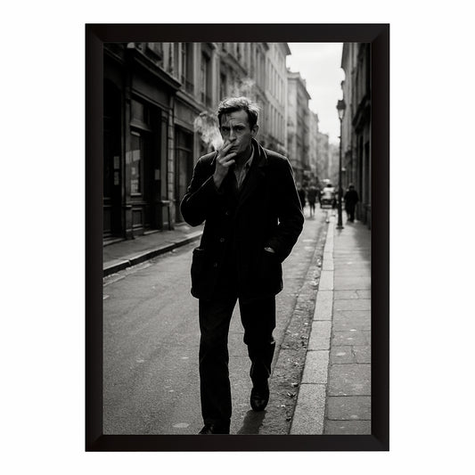 Classic Black & White Man Wall Art | Vintage Street Photography Print