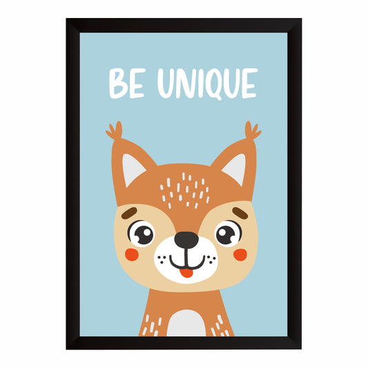 Be Unique Squirrel Nursery Wall Art | Cute Animal Kids Room Poster