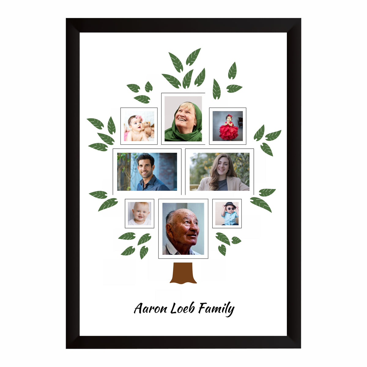 Customized Family Tree Photo Frame | Personalized Family Tree Wall Art | Family Photo Collage
