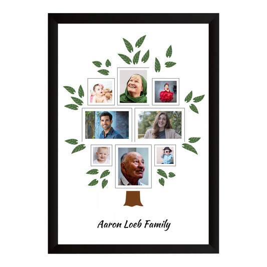 Customized Family Tree Photo Frame | Personalized Family Tree Wall Art | Family Photo Collage