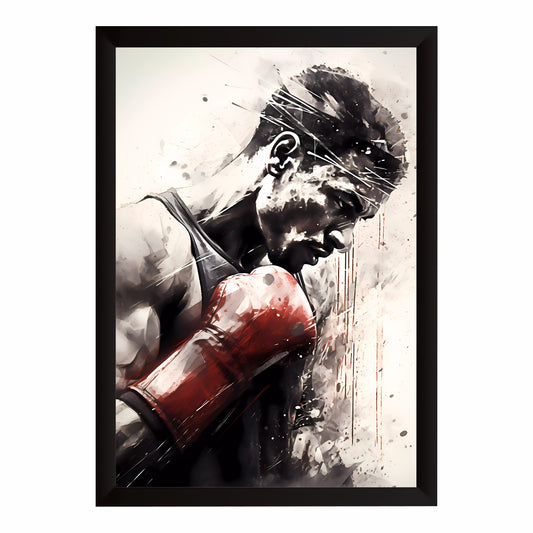 Abstract Boxer Wall Art | Motivational Boxing Canvas | Modern Sports Decor