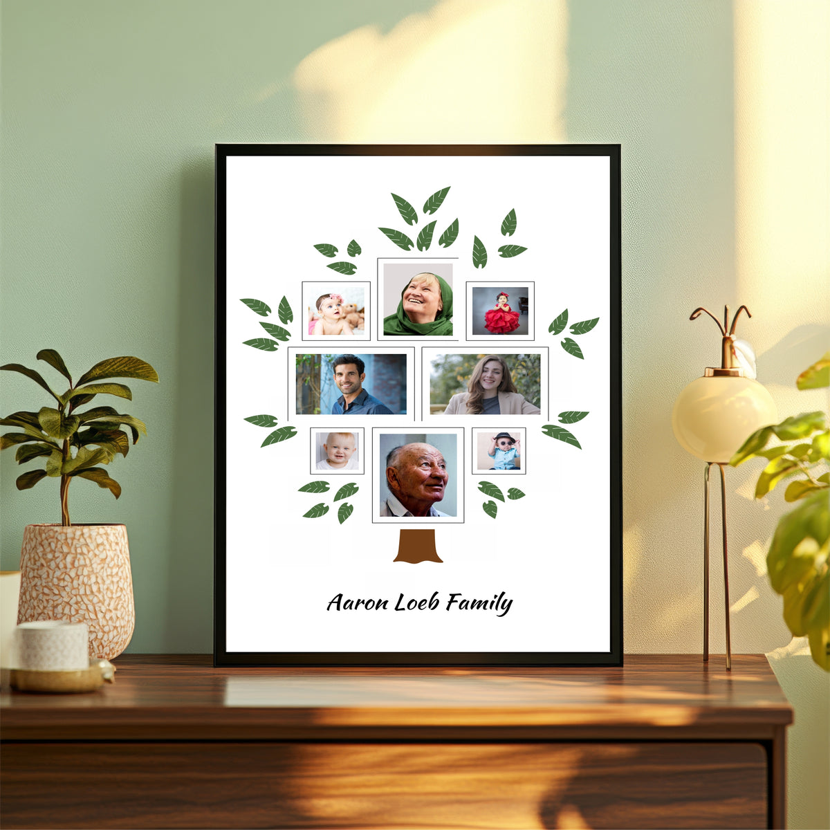 Customized Family Tree Photo Frame | Personalized Family Tree Wall Art | Family Photo Collage