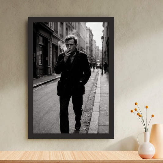 Classic Black & White Man Wall Art | Vintage Street Photography Print