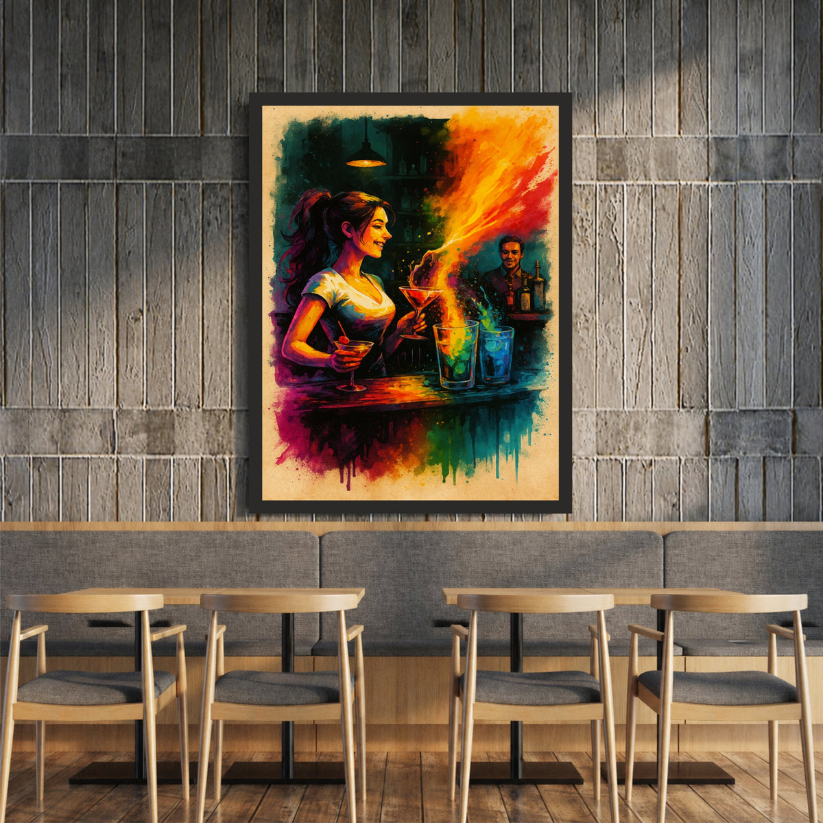 Cocktail Wall Art | Framed Bar & Cocktail Artwork | Colorful Restaurant, Pub & Home Bar Décor