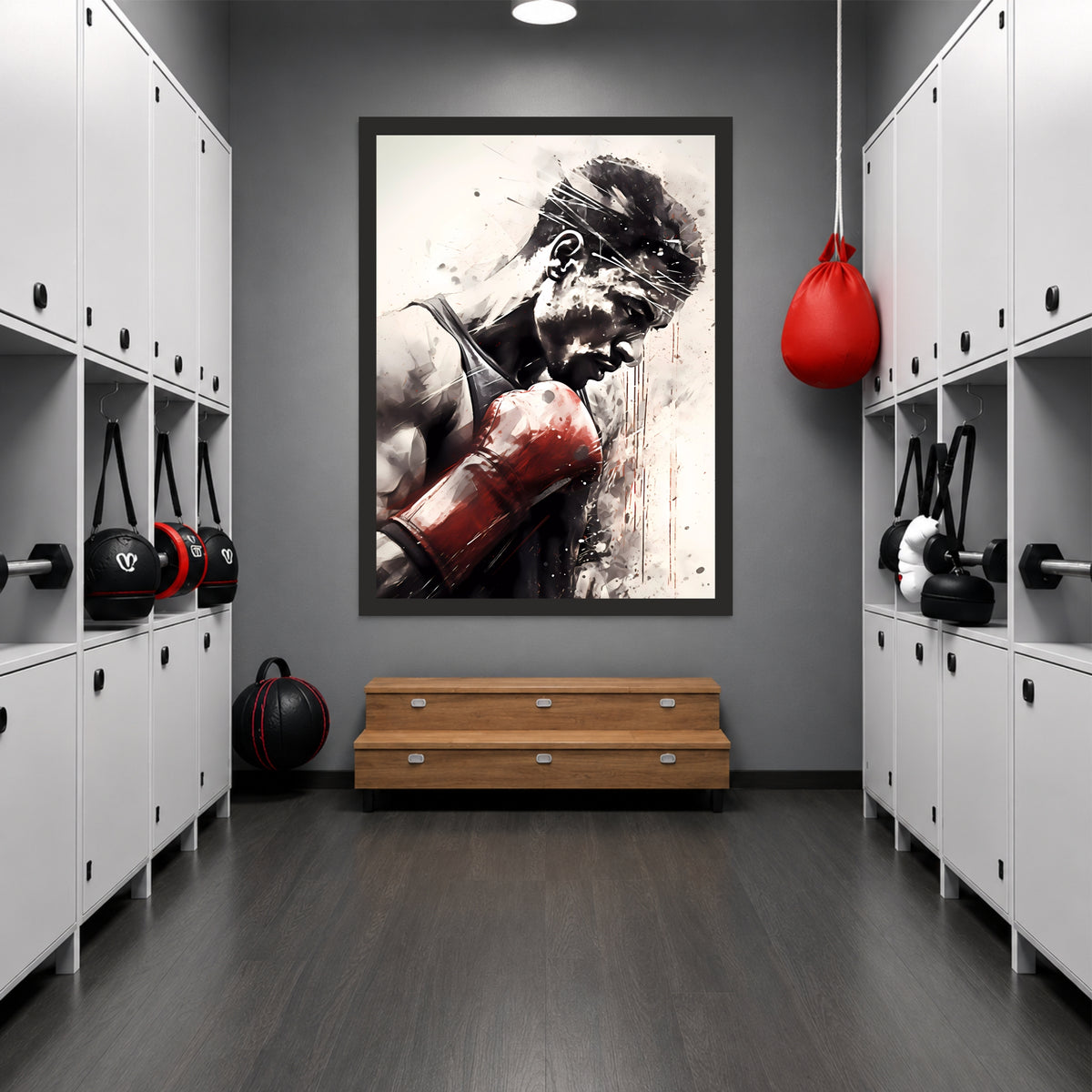 Abstract Boxer Wall Art | Motivational Boxing Canvas | Modern Sports Decor