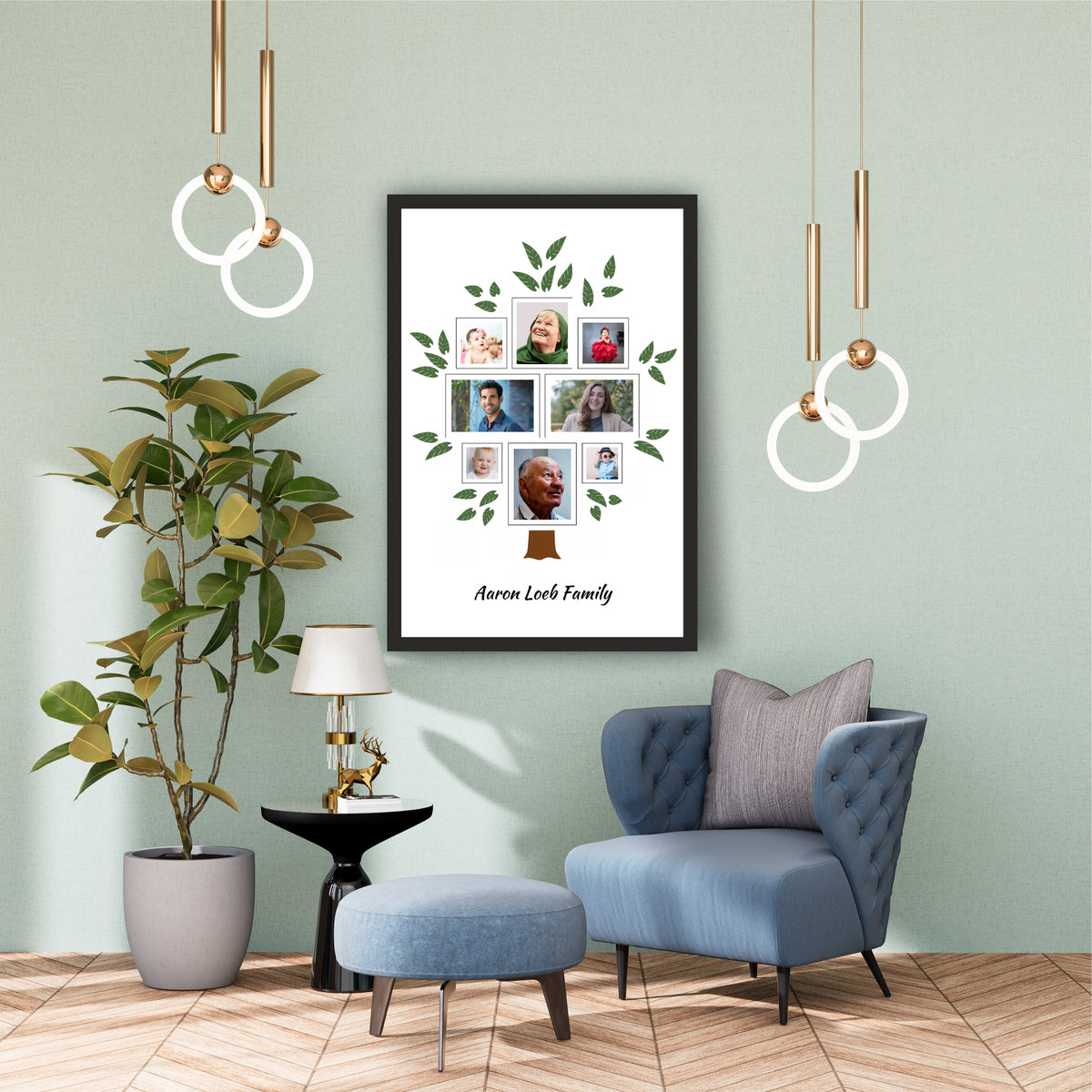Customized Family Tree Photo Frame | Personalized Family Tree Wall Art | Family Photo Collage