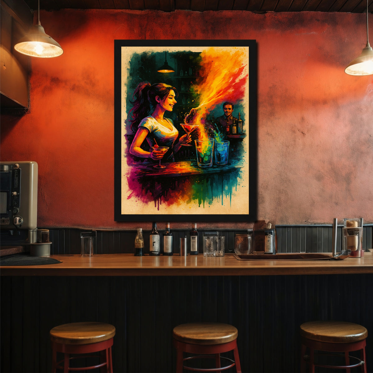 Cocktail Wall Art | Framed Bar & Cocktail Artwork | Colorful Restaurant, Pub & Home Bar Décor