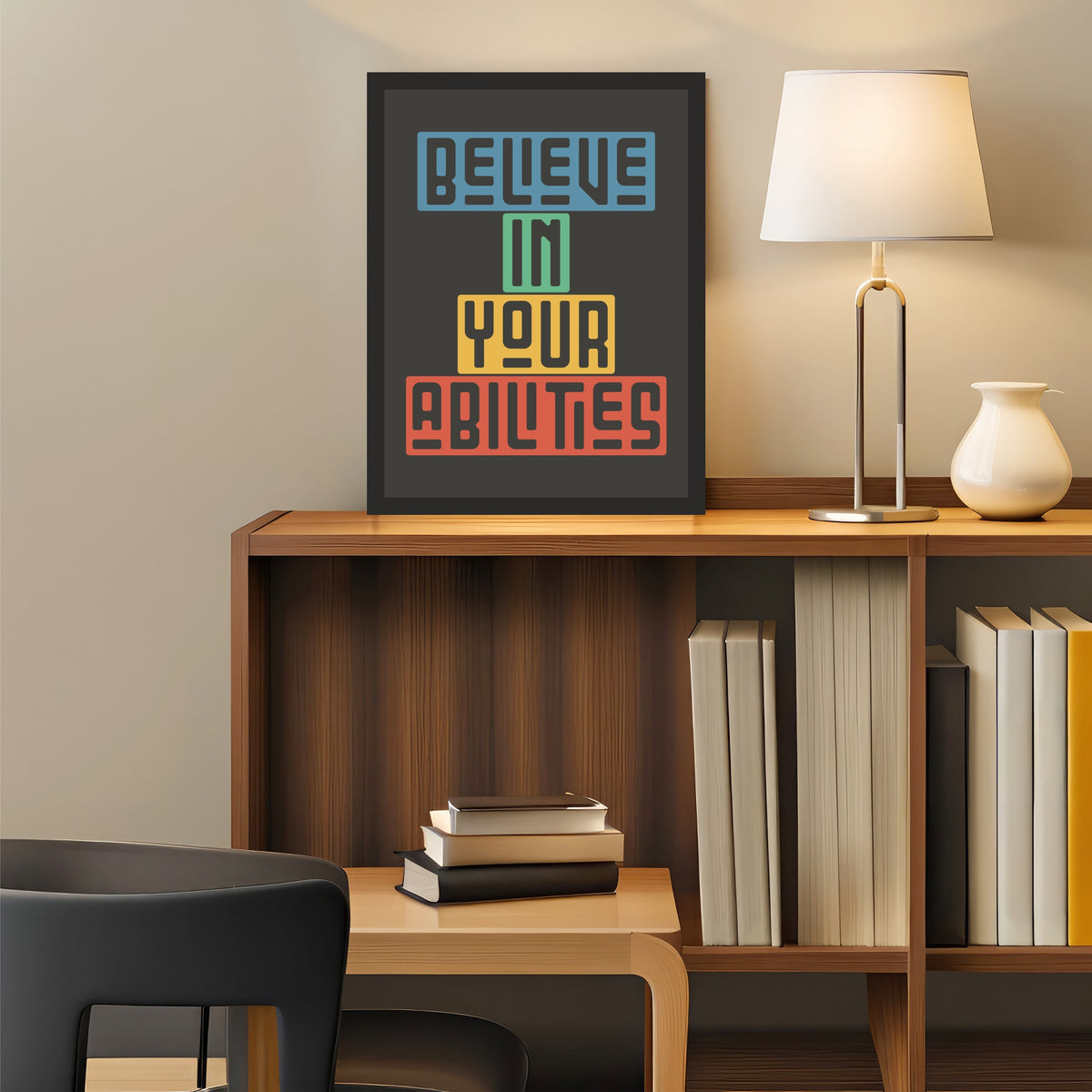 Believe In Your Abilities Wall Art | Motivational Typography Poster | Inspirational Quote Decor