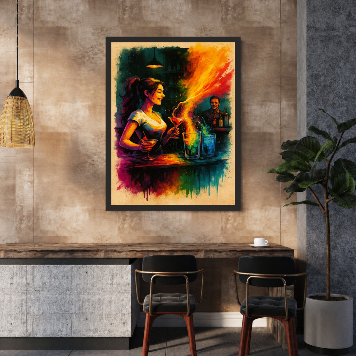 Cocktail Wall Art | Framed Bar & Cocktail Artwork | Colorful Restaurant, Pub & Home Bar Décor