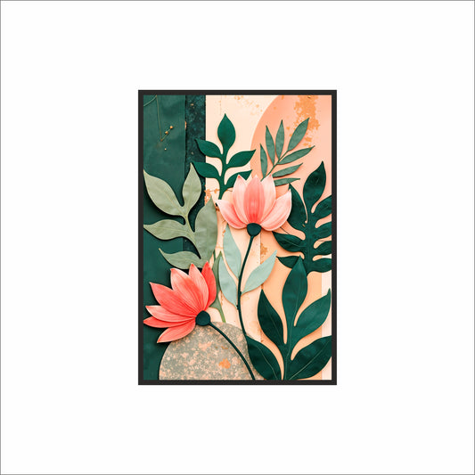 Botanical Bliss – Elegant Floral Wall Frame 🌸🌿