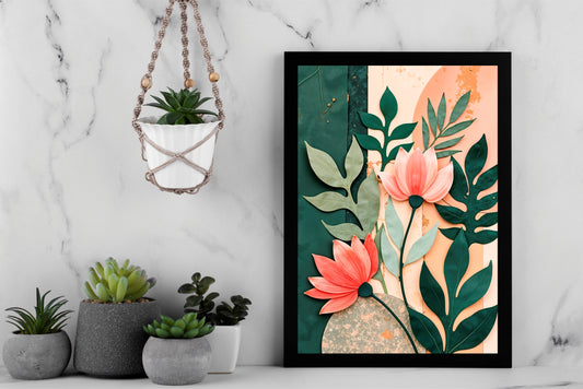 Botanical Bliss – Elegant Floral Wall Frame 🌸🌿