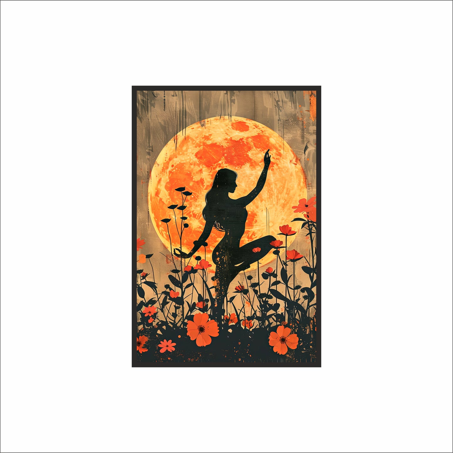Moonlit Grace – Divine Feminine Wall Frame 🌕🧘‍♀️