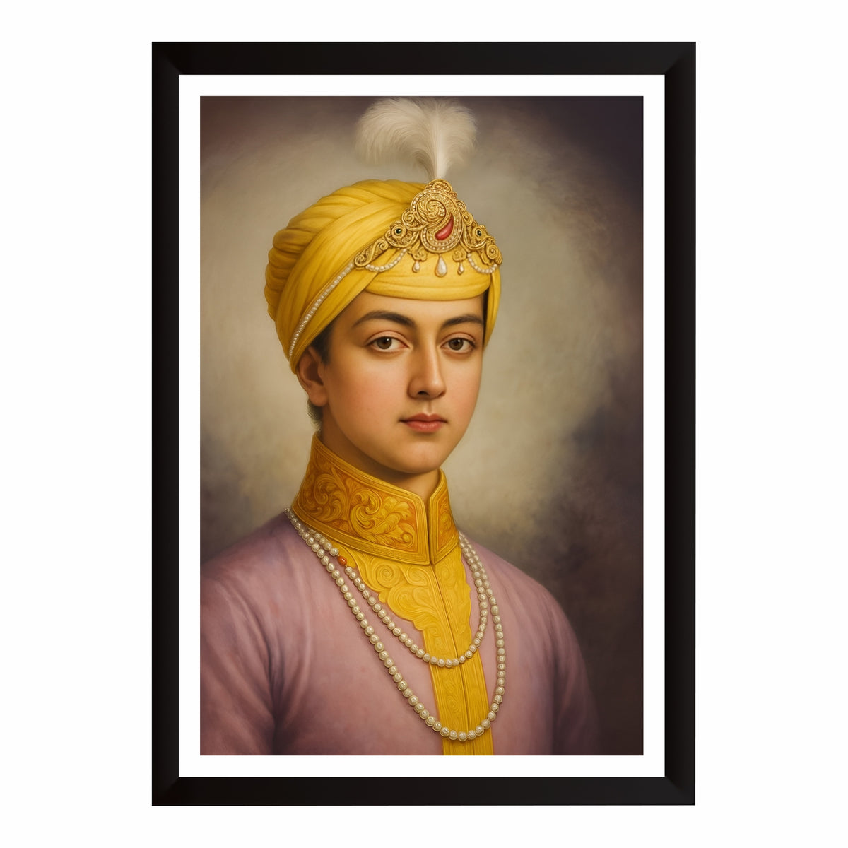 Guru Har Krishan Ji Wall Art | Eighth Sikh Guru Portrait | Sikh Spiritual Canvas | Devotional Home Decor