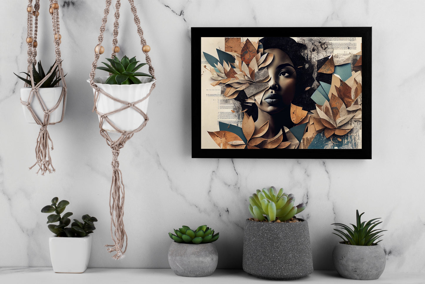 The Silent Muse – Abstract Portrait Wall Frame 🎭🍂