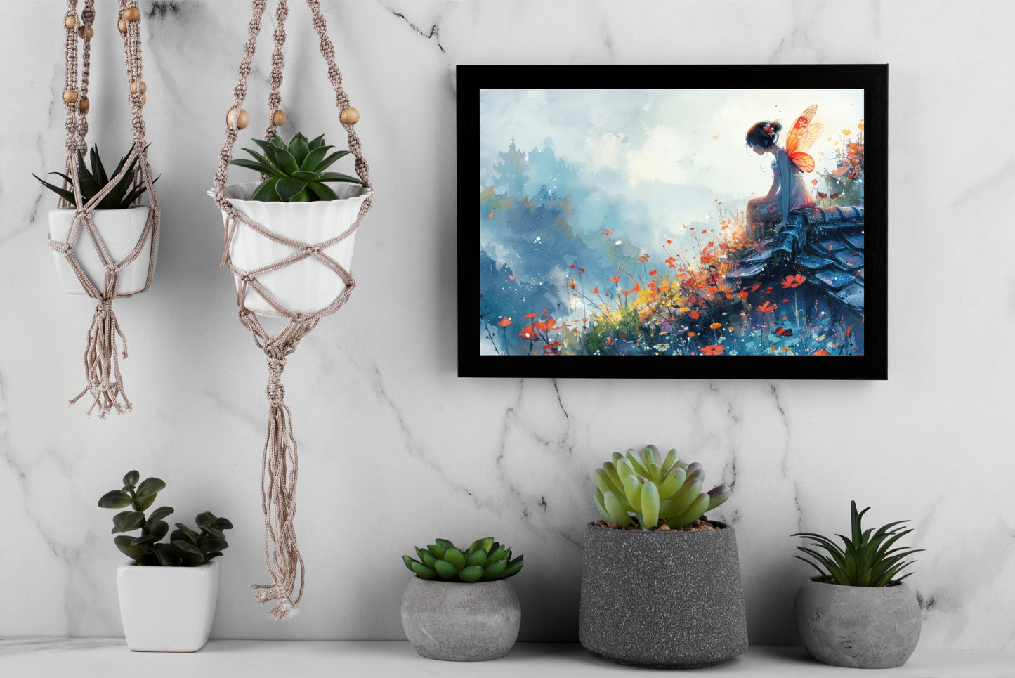 Whispers of Dawn – Fairy Dreamscape Wall Frame 🧚‍♀️🌸