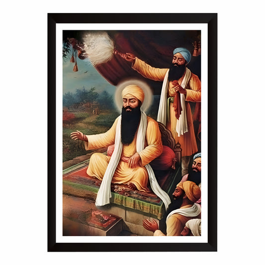 Guru Ram Das Ji Wall Art | Fourth Sikh Guru Canvas | Sikh Spiritual Home Decor | Devotional Artwork